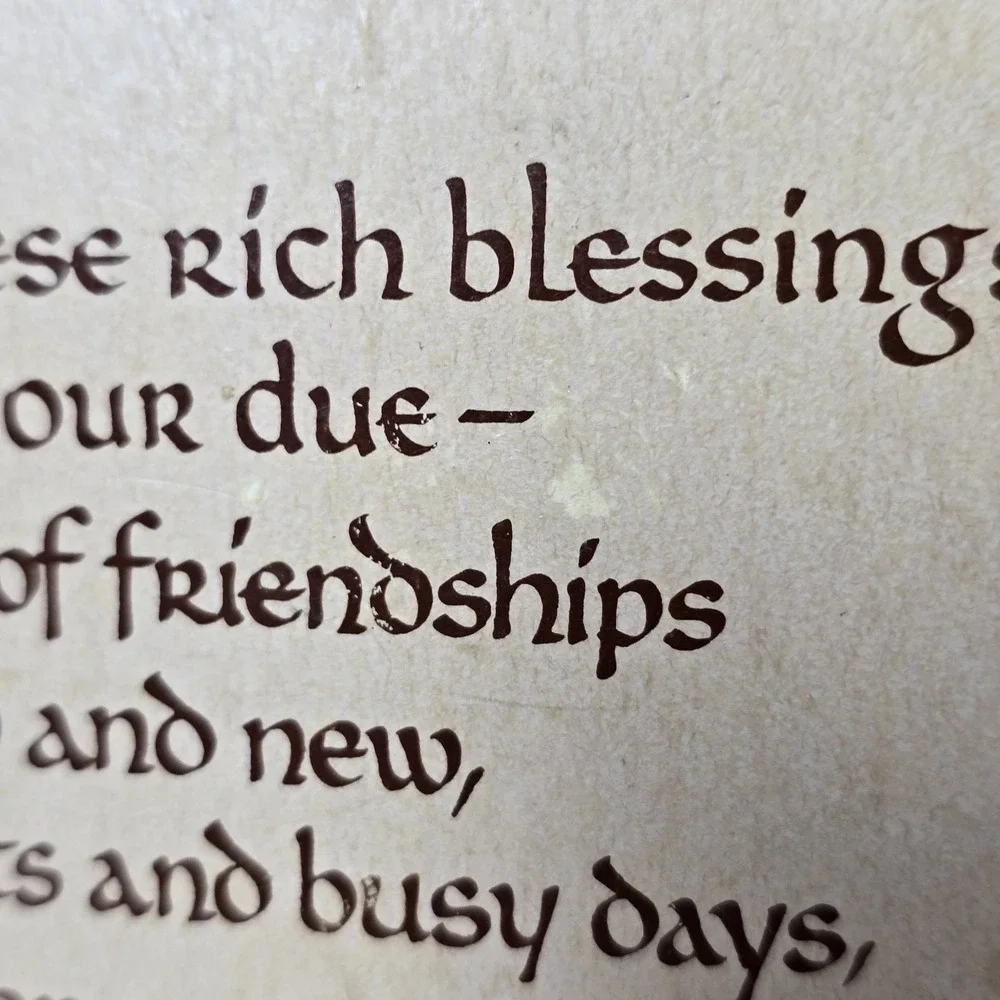 Vintage 1981 Hallmark Irish Blessing Wall Hanging Plaque Wooden Cottage Bar‎ Pub